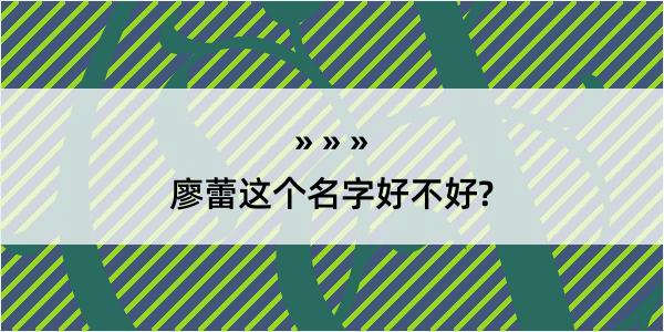 廖蕾这个名字好不好?