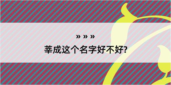 莘成这个名字好不好?