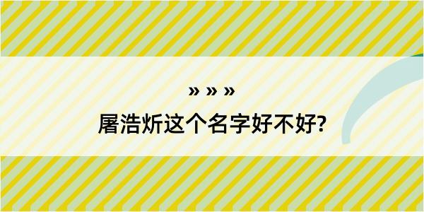 屠浩炘这个名字好不好?