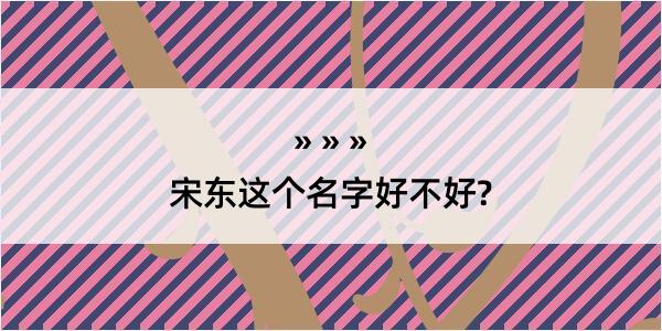 宋东这个名字好不好?