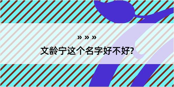 文龄宁这个名字好不好?