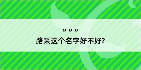 路采这个名字好不好?