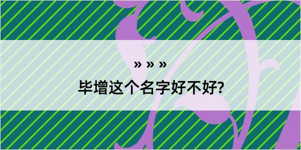 毕增这个名字好不好?