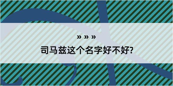 司马兹这个名字好不好?