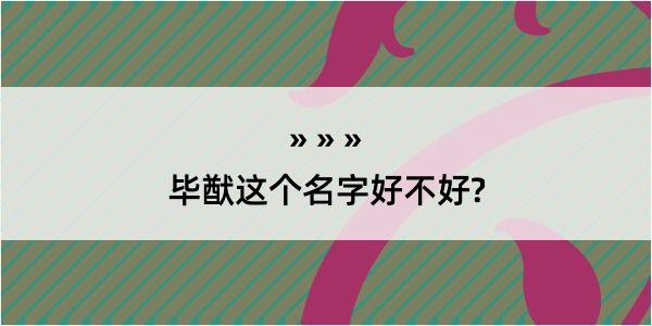 毕猷这个名字好不好?