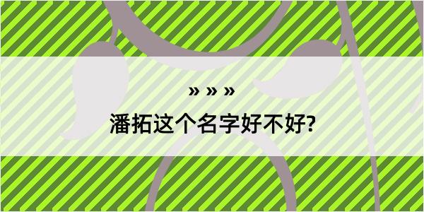 潘拓这个名字好不好?