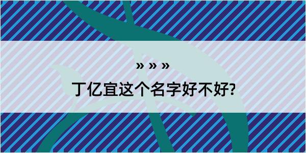 丁亿宜这个名字好不好?