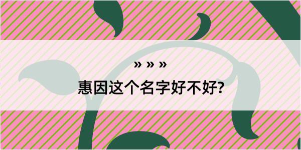 惠因这个名字好不好?