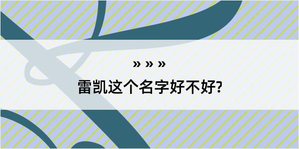 雷凯这个名字好不好?