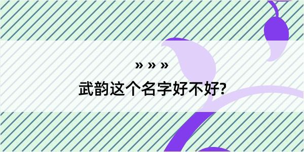 武韵这个名字好不好?