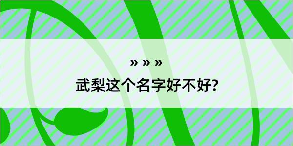 武梨这个名字好不好?