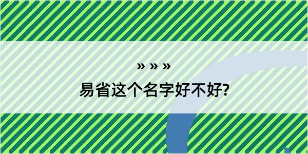 易省这个名字好不好?