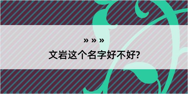 文岩这个名字好不好?