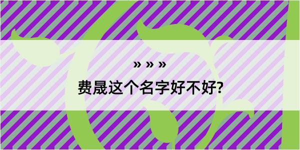 费晟这个名字好不好?