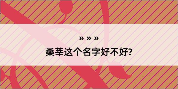 桑莘这个名字好不好?