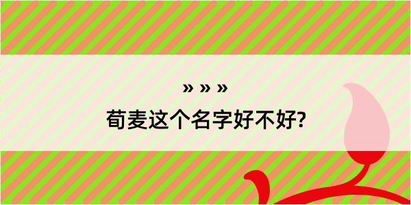 荀麦这个名字好不好?