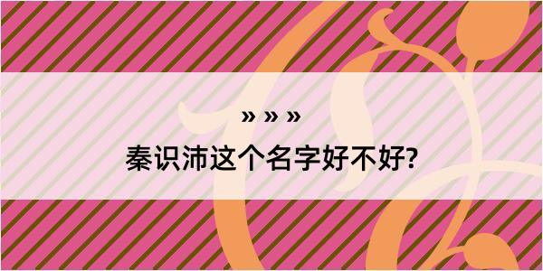 秦识沛这个名字好不好?