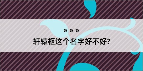 轩辕枢这个名字好不好?