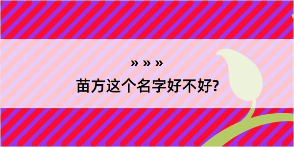 苗方这个名字好不好?