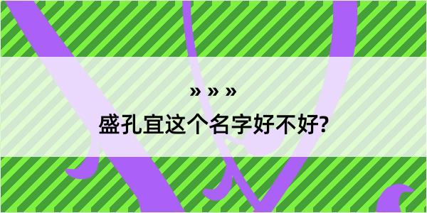 盛孔宜这个名字好不好?