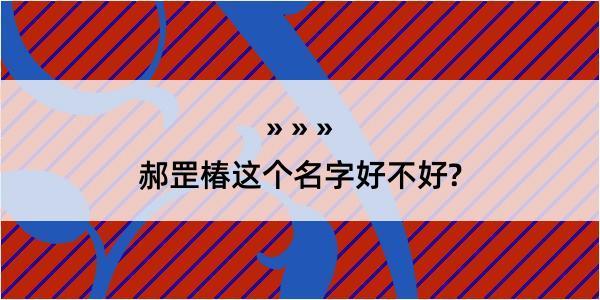 郝罡椿这个名字好不好?