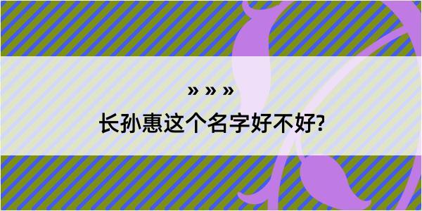 长孙惠这个名字好不好?