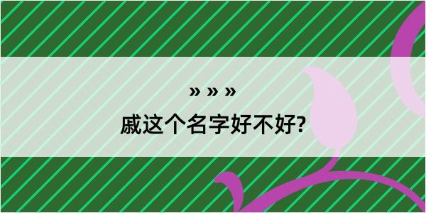 戚这个名字好不好?