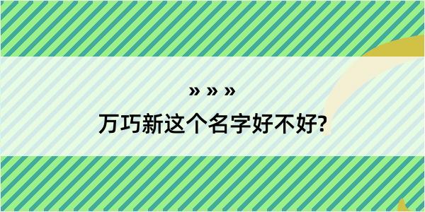 万巧新这个名字好不好?