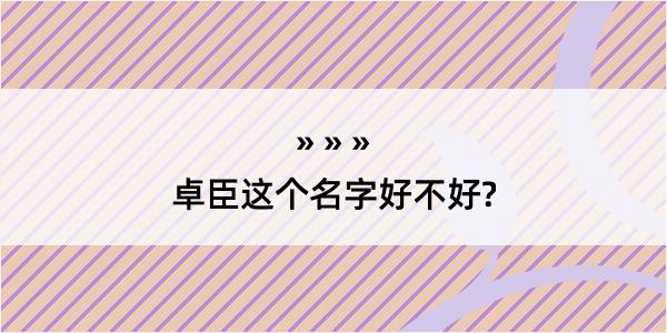 卓臣这个名字好不好?