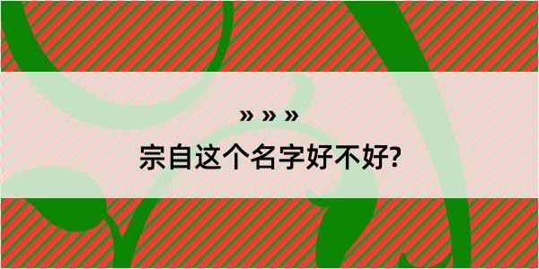 宗自这个名字好不好?