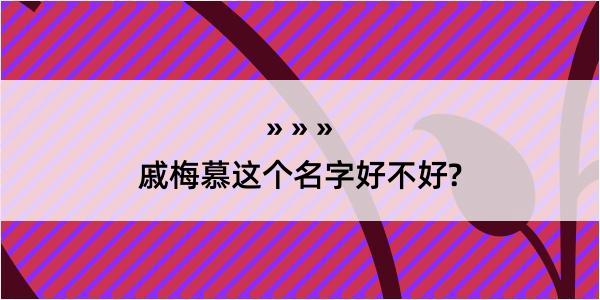 戚梅慕这个名字好不好?