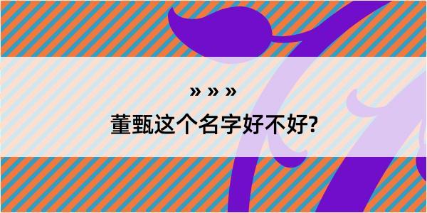 董甄这个名字好不好?