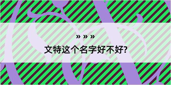 文特这个名字好不好?