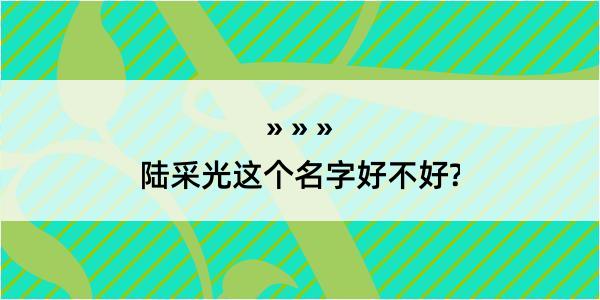 陆采光这个名字好不好?