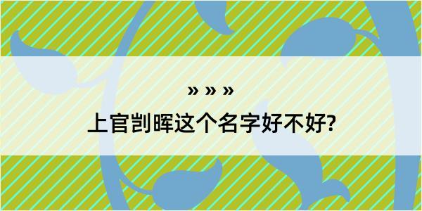 上官剀晖这个名字好不好?