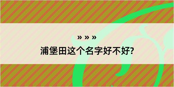 浦堡田这个名字好不好?