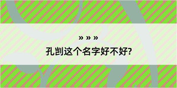 孔剀这个名字好不好?