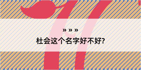 杜会这个名字好不好?