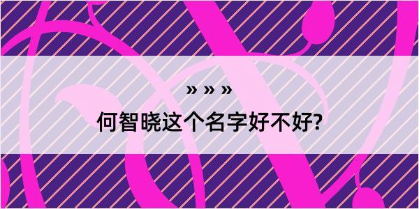 何智晓这个名字好不好?