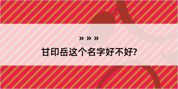 甘印岳这个名字好不好?