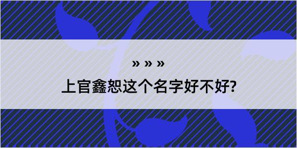 上官鑫恕这个名字好不好?