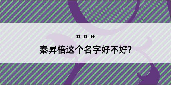 秦昇棓这个名字好不好?