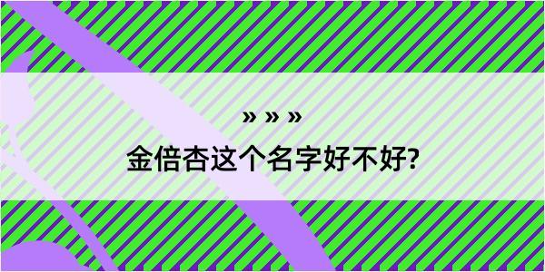 金倍杏这个名字好不好?