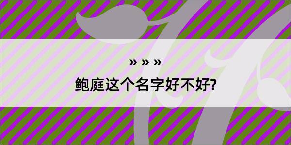 鲍庭这个名字好不好?