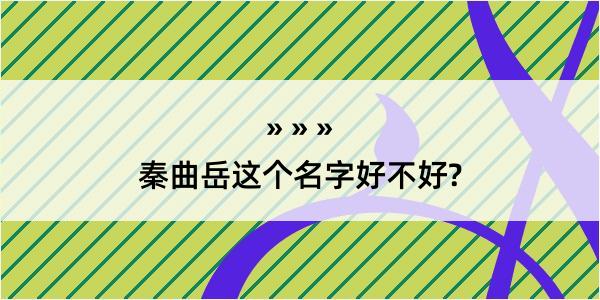 秦曲岳这个名字好不好?