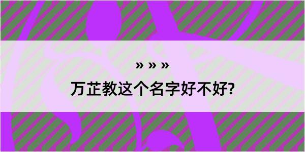 万芷教这个名字好不好?