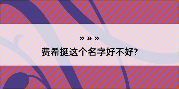 费希挺这个名字好不好?