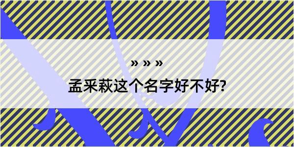 孟釆萩这个名字好不好?