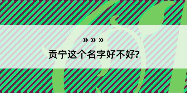 贡宁这个名字好不好?