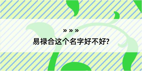 易禄合这个名字好不好?